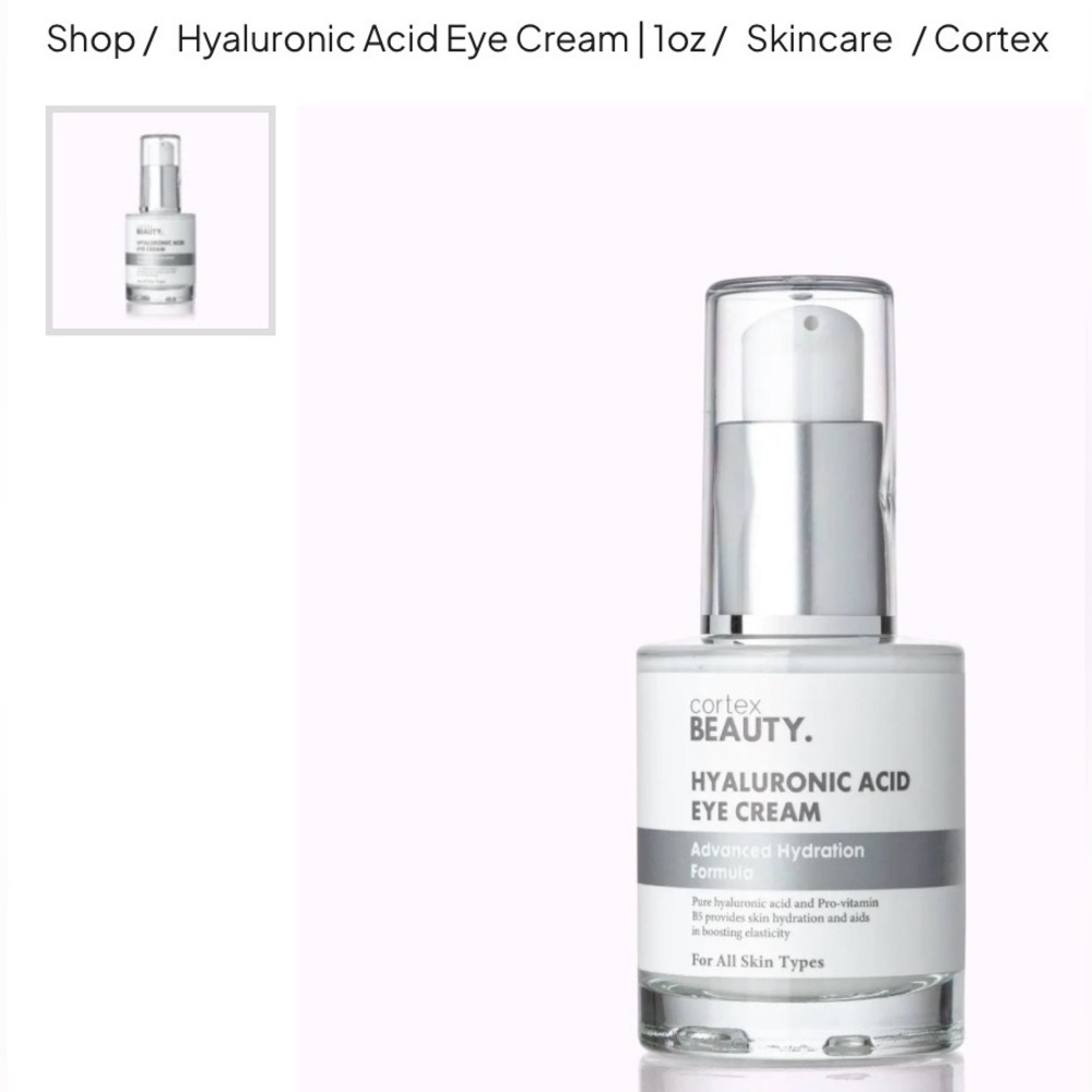New! Cortex Beauty Hyaluronic Acid Eye Cream | 1oz